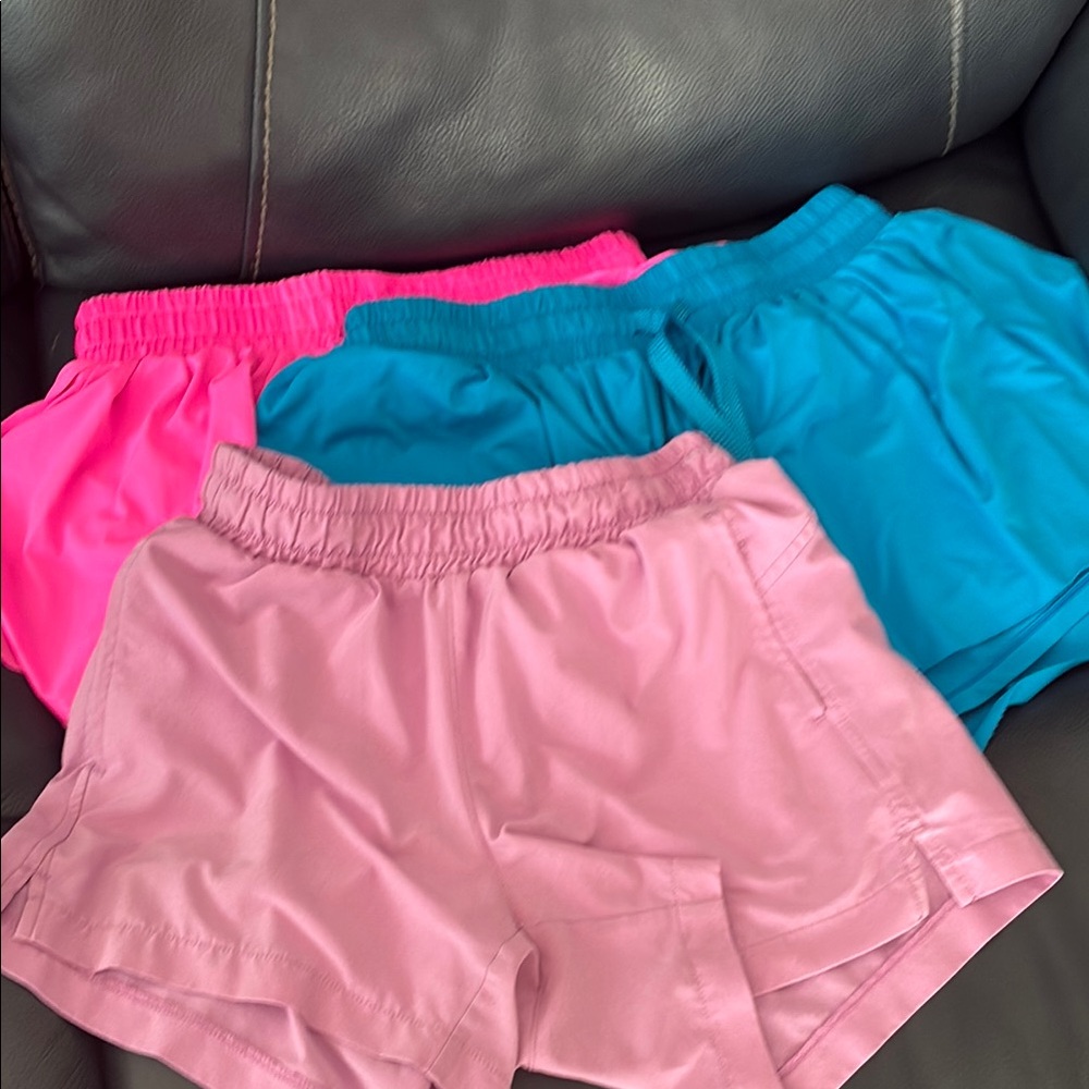 Girls  Athletic Shorts - Pink, Blue, and Fuchsia 3 Pack- Zella and  Blaosn-